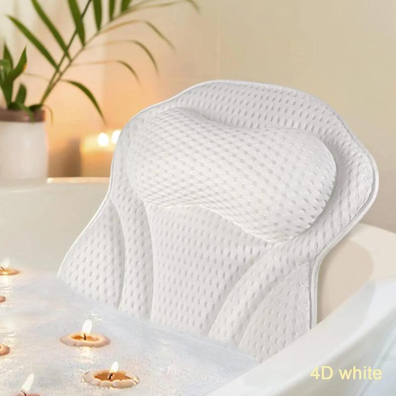 Bathtub Pillow, 1 Count Non-slip Neck & Back Support Pillow For Bathroom, Soft Mesh Pillows For Bathtub