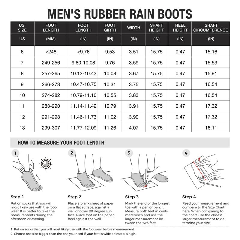 Men's Deck Boots Insulated Rubber Boots Knee High Waterproof Fishing Boots with Fabric Lining Rain Boots for Men Outdoor Work Boots  Comfortable Lightweight Shoe