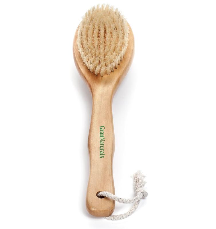 Dry Brushing Body Brush for Lymphatic Drainage + Cellulite Scrubber- Natural Bristle Skin Exfoliator for Body, Back, Legs, and Foot - Exfoliating Body Scrub for Ingrown Hair Bumps