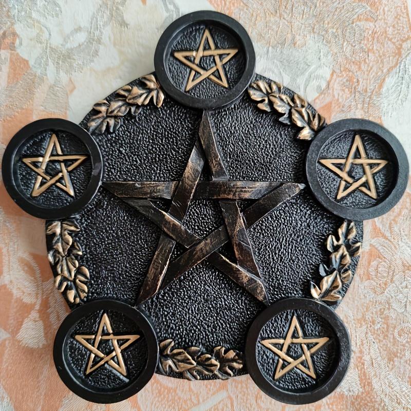 Resin Pentagram Altar Plate, Mystical Star Shape Tray, Occult Decor, Wall Art, Ritualistic Home Decor, Decor Supply