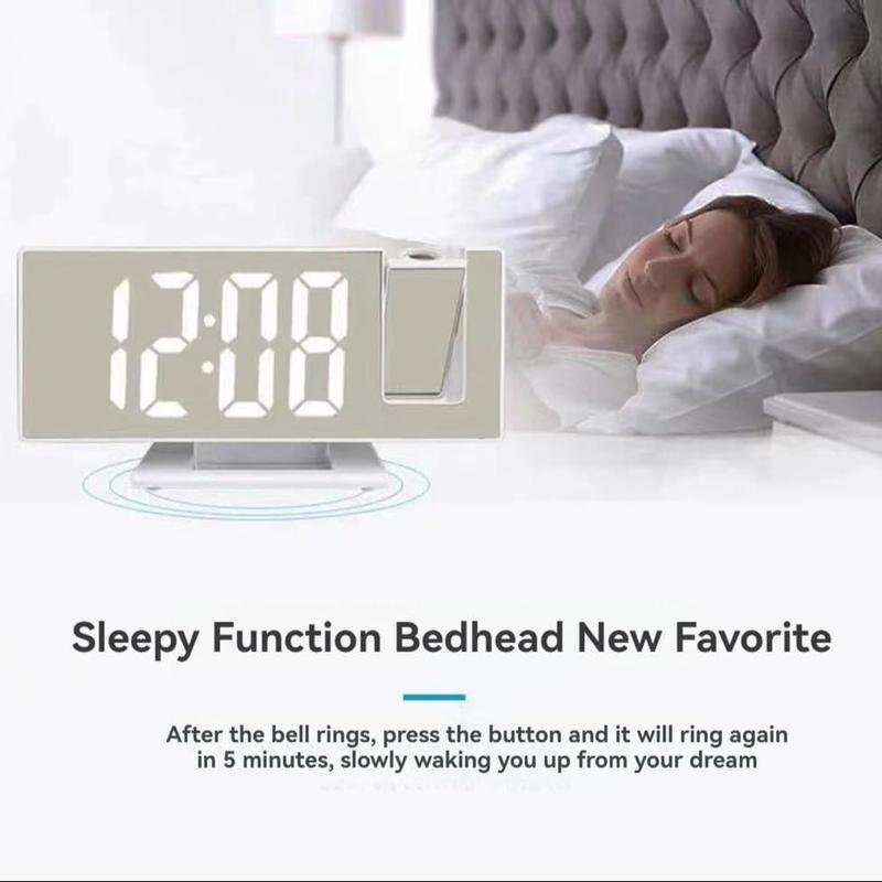 LED Projection Alarm Clock, 1 Count Multifunctional Digital Clock with USB Charging, Automatic Sensor Electronic Clock for Home Office Dormitory