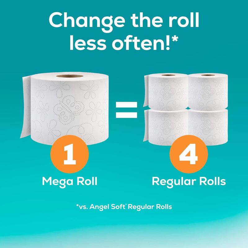 Angel Soft Toilet Paper, 16 Mega Rolls = 64 Regular Rolls, Soft and Strong Toilet Tissue soft toilet paper