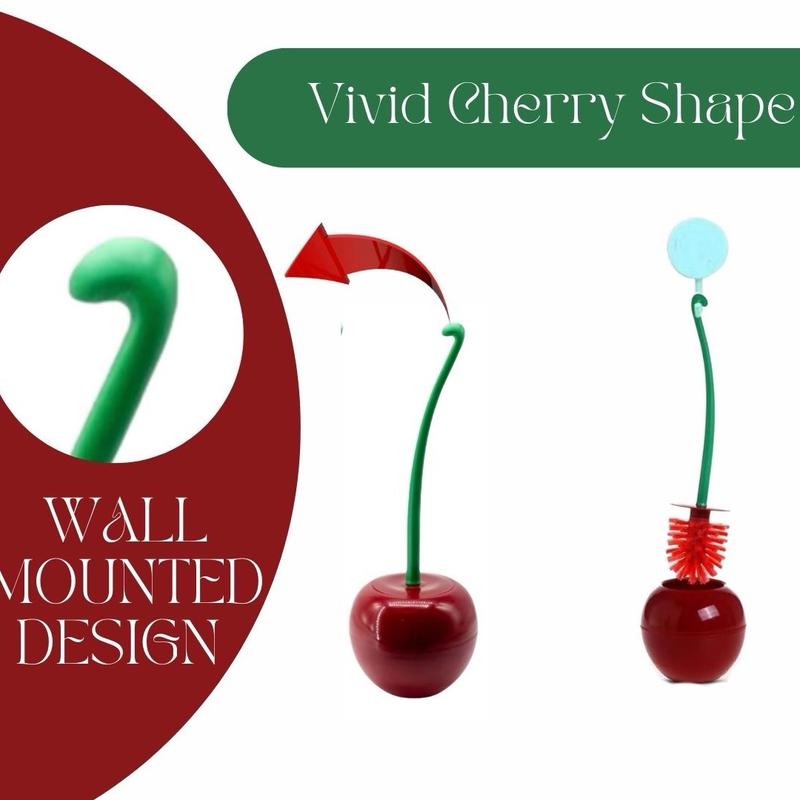 Cherry Toilet Brush and Holder,Cherry Toilet Brush Set, Cute Toilet Brush Cherry, Toilet Cleaner Brush