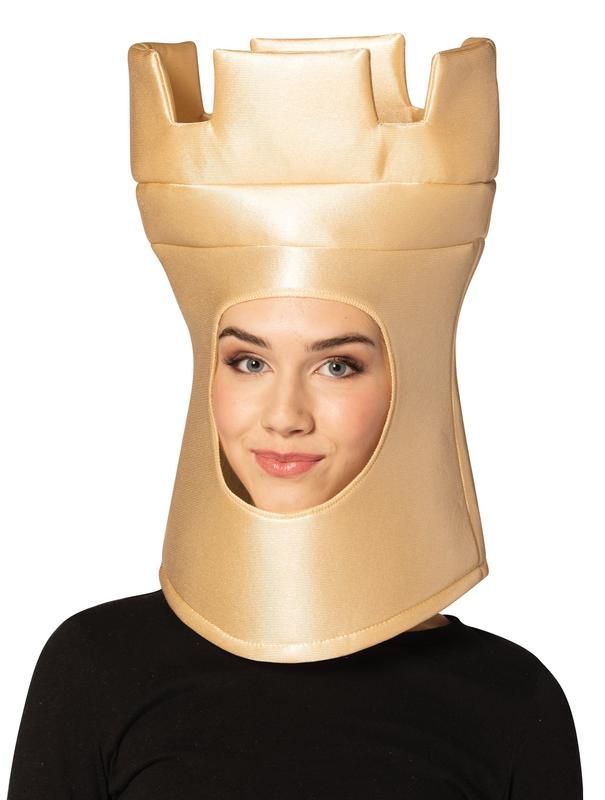 Ultimate Deluxe Beige Rook Chess Headpiece Mask