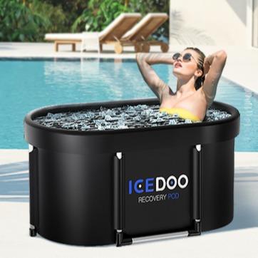 Upgrade XL 129 Gal Large Oval Ice Bath Tub for Athletes,Multiple Layered Portable Outdoor Cold Plunge Tub for Recovery,Cold Plunge for Family-Foldable Ice Baths for Home,Gyms,Indoor use