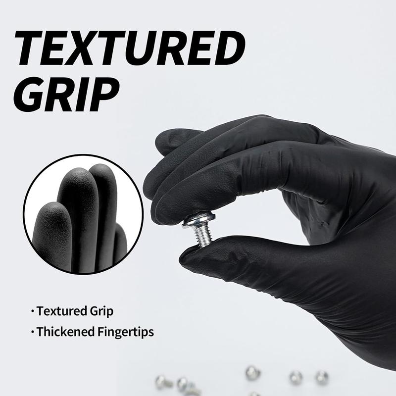 GP Craft  Black Nitrile durable disposable  gloves, 5 mil, powder free and latex-free, elastic, wear resistant, clean and waterproof Hand Thick