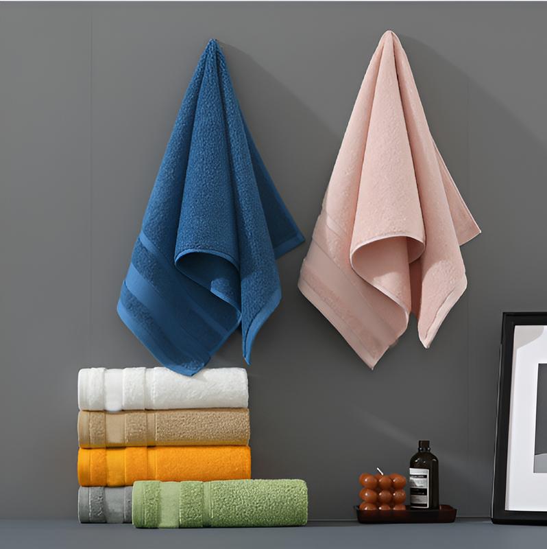 6-Piece Cotton Towel Set: 2 Square Towels (15x15 in), 2 Bath Towels (15x30 in), 2 Extra-Large Bath Sheets (30x60 in) - 100% Cotton