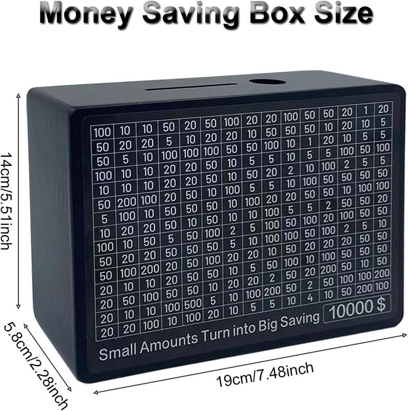 Vault Wooden Money Saving Box, Wooden Piggy   ,  Savings Box for 10000 5000 3000 2000 1000 500 Money Saving Challenge, Money  for  Adult