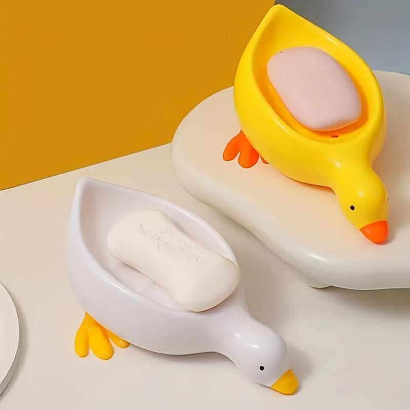 [FB&CM]Duck-Shaped Soap Dish With Drainage - Non-Slip, Alcohol-Free Bathroom Countertop Organizer Kitchen