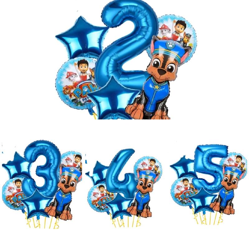 6PC PAW PATROL CHASE BALLOONS