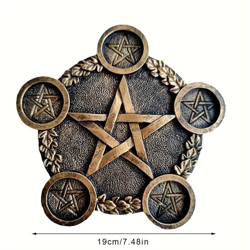 Resin Pentagram Altar Plate, Mystical Star Shape Tray, Occult Decor, Wall Art, Ritualistic Home Decor, Decor Supply