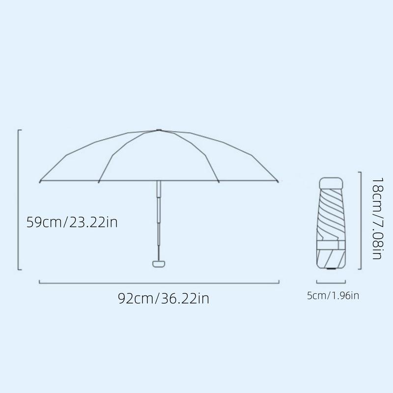 Lightweight Foldable Umbrella, 1 Count 6-rib Sunny & Rainy Dual Use Pocket Umbrella, Portable Mini Umbrella for Outdoor Activities