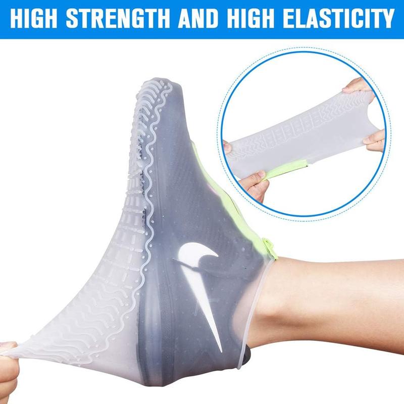 Christmas gift Upgrade Silicone Waterproof Shoe Covers with Zipper – Reusable Non-Slip Overshoes for Men & Women