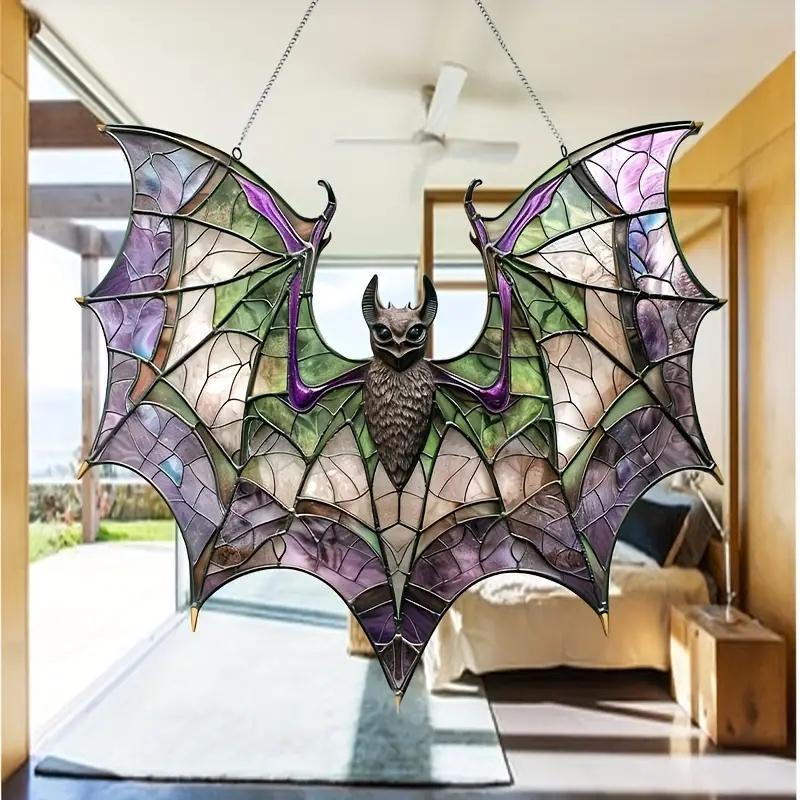 Bat Design Sun Catcher, 1 Count Modern Acrylic Bat Sun Catcher, Window Hanging Ornament for Home Office School Dormitory Balcony