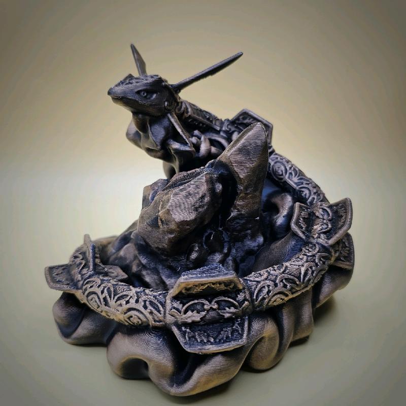 Rayquaza 3d Printed Pokemon Diorama Statue