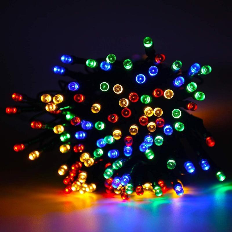 Solar Powered Christmas Lights, 4 Counts Multicolor Solar Outdoor Waterproof Led String Light, Decorative Light for Christmas Tree Party Wedding Garden