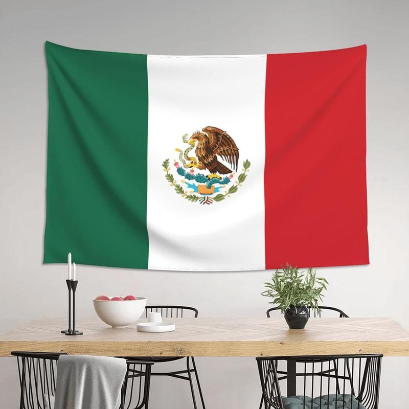 Mexican Flag Wall Decoration Tapestry Mexico Flag Art Tapestry Wall Hanging Large Tablecloths 60 X 40 Inch for Bedroom Living Room Dorm Room Home Decor