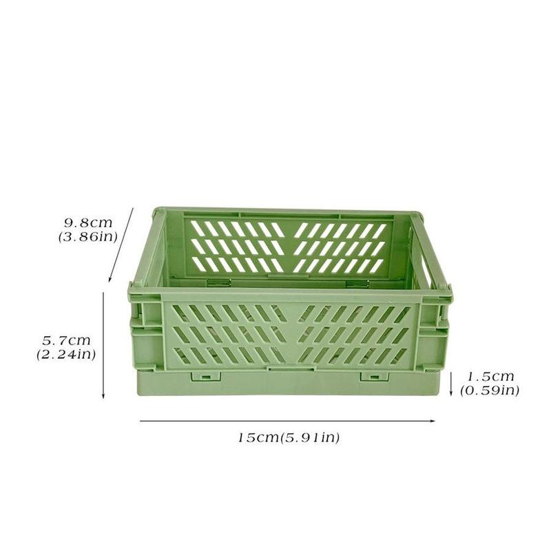 Foldable Storage Stationery Organizer, 1 Count Square Desktop Plastic Storage Basket, Durable Storage Tools for Stationery