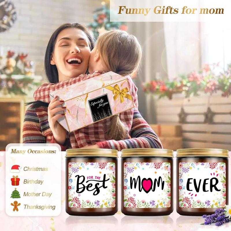 Gifts for Mom from Daughter Son Birthday Gifts for Mom, Mom Gifts, Mothers Day Gifts for Mom, Christmas Gifts for Mom Best Mom Ever Candles Gifts 6.3oz x 3 Candle Gift Set