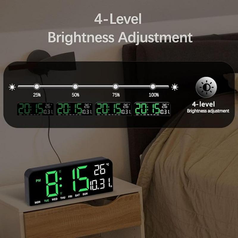 LED Digital Wall Clock Decorative, 10