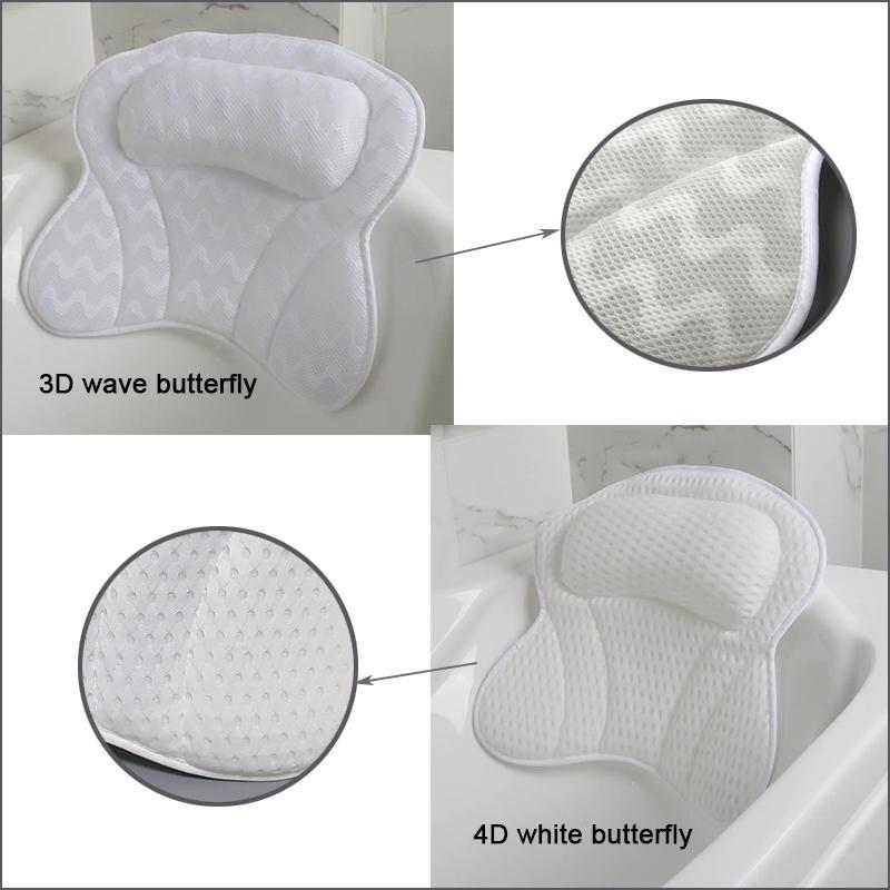 Bathtub Pillow, 1 Count Non-slip Neck & Back Support Pillow For Bathroom, Soft Mesh Pillows For Bathtub