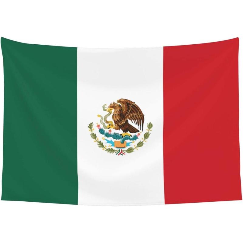 Mexican Flag Wall Decoration Tapestry Mexico Flag Art Tapestry Wall Hanging Large Tablecloths 60 X 40 Inch for Bedroom Living Room Dorm Room Home Decor