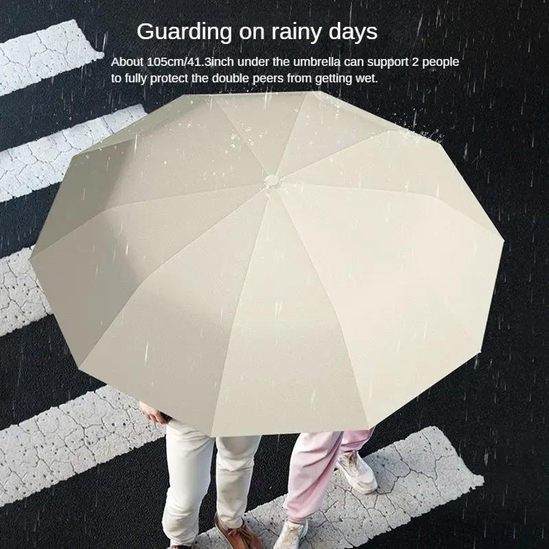 Automatic Folding Umbrella, 1 Count Portable Compact Umbrella, Windproof & Sun Protection Umbrella for Outdoor Hiking & Travel, Travel Essentials