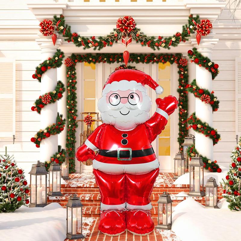 Santa Claus Design Balloon, 1 Count 62.4 Inch Large Christmas Party Balloon Decoration, Balloon for Festivals Christmas New Years Party