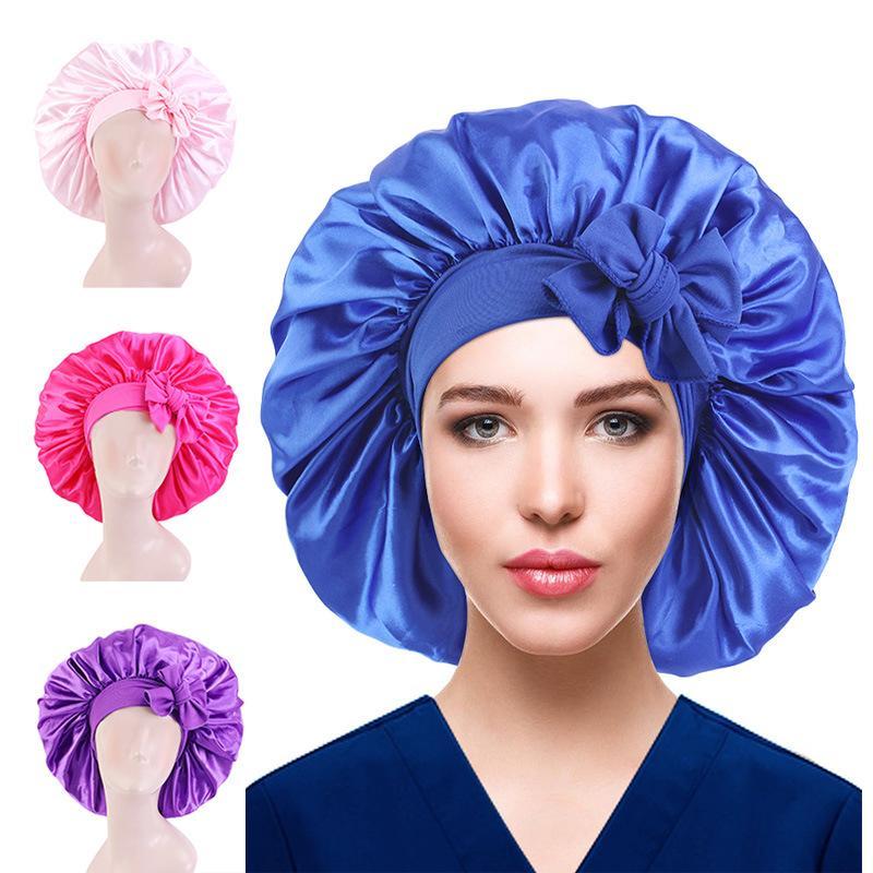 Satin Bonnet, 1 Count Silk Satin Night Sleep Hat, Night Sleep Hair Cover, Elastic Nightcap For Women, Hair Care & Styling Supplies