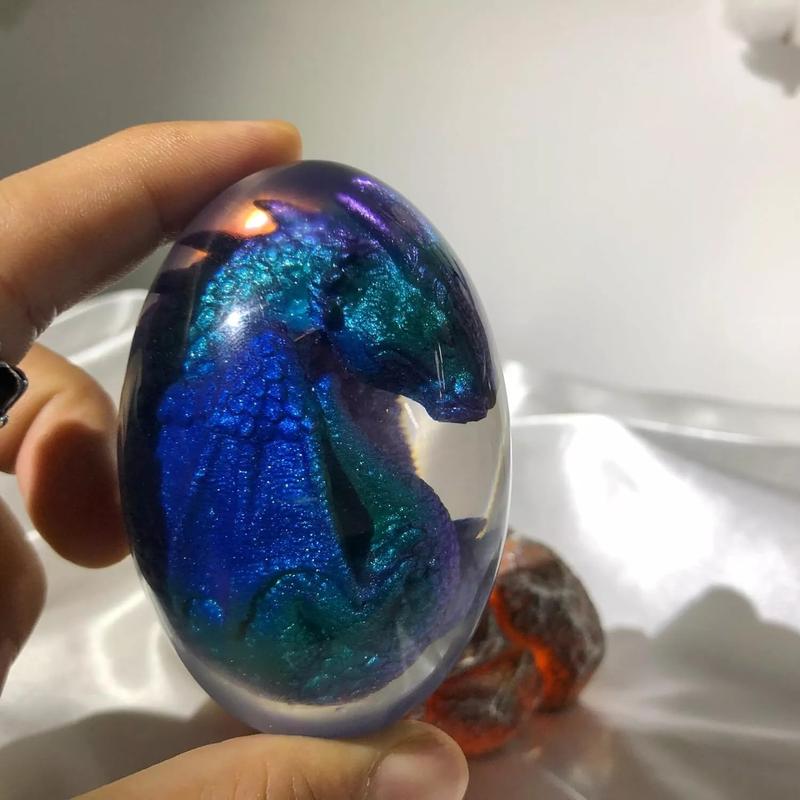 Crystal Lava Dragon Egg Resin Sculpture Oranmental Dinosaur Egg Home Gifts Decor