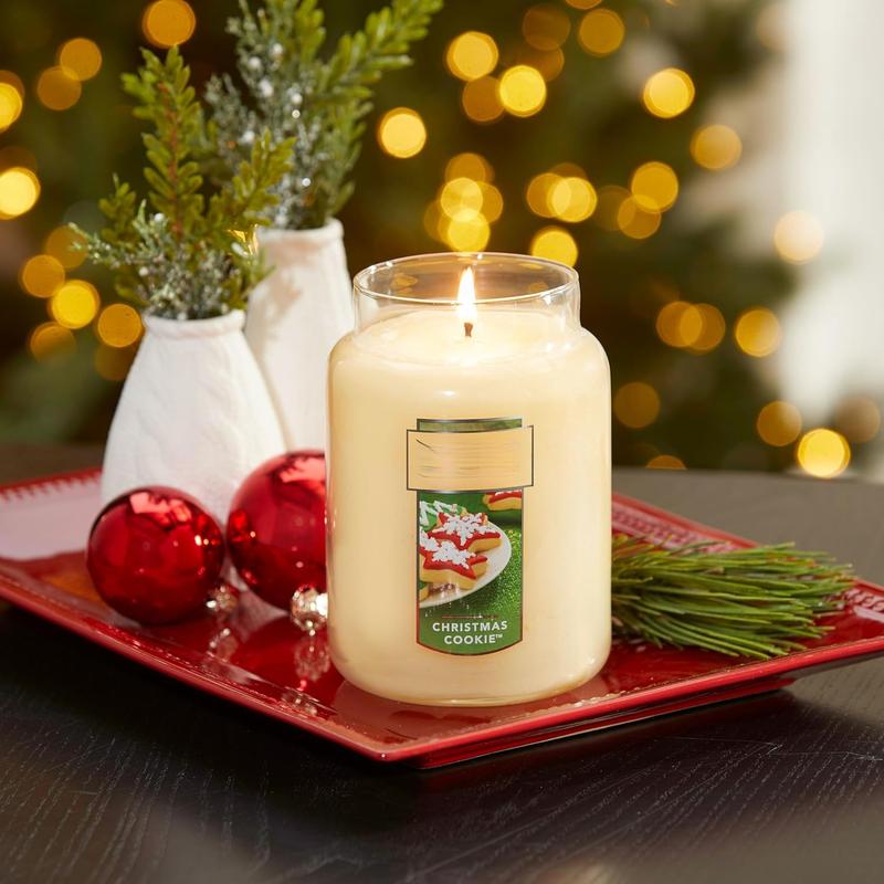 Candle Christmas Cookie Scented, Classic 22oz Large Jar Single Wick Candle, Over 110 Hours of Burn Time, Perfect for Holiday Gifting and Celebration