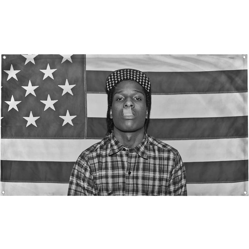 A$AP Rocky ASAPS American Flag Rap Rapper Motivational Inspirational Office Gym Wall Dorm Decor Design on a 3X5 Feet Flag Banners Ornaments