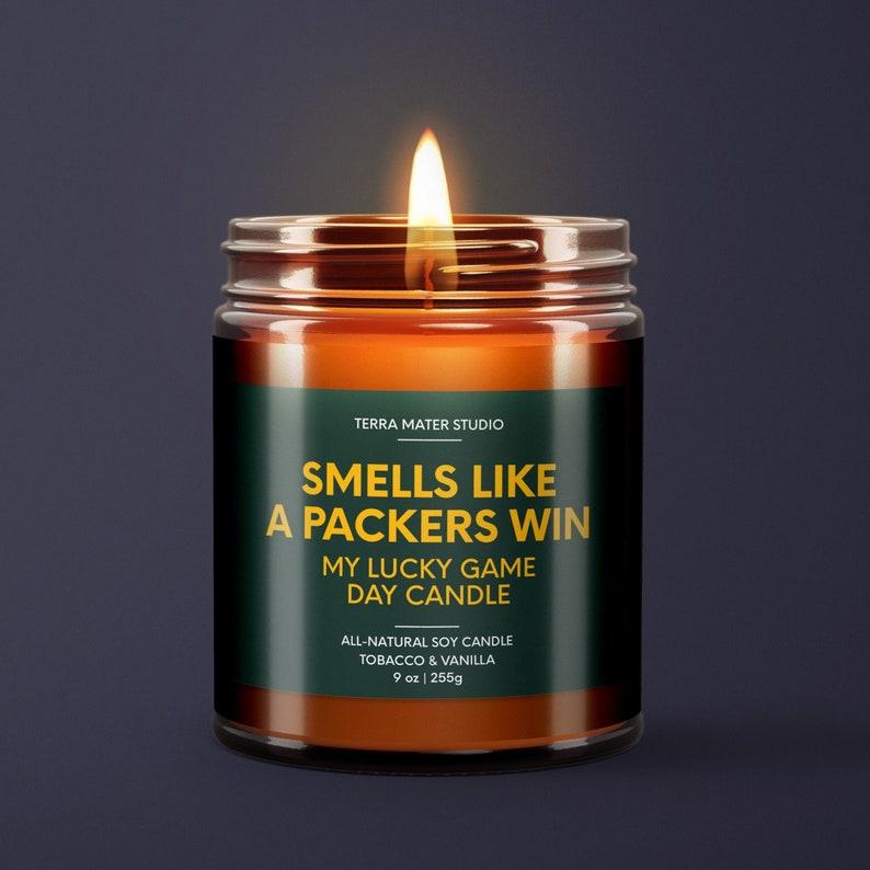 Smells Like A Packers Win Candle, Green Bay Lucky Game Day Candle, Soy Candle, Packers Fan Gift, Packers Gift, Packers Decor