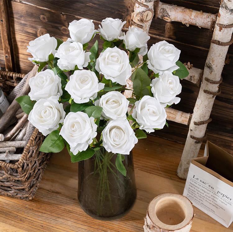 11pc Rose artificial flowers, living room decoration, shop decoration, wedding decoration, office decoration, household items, flower arrangement art, gifts, holiday gifts, Valentine's Day gifts.