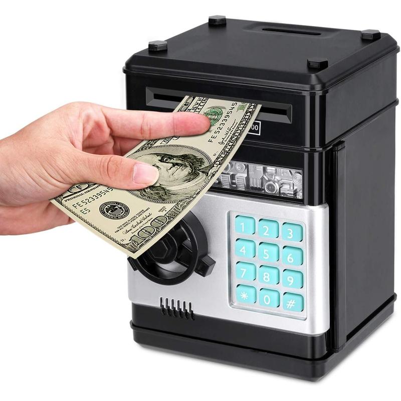 [HOLIDAY SALE 51%]  Children's Electronic Piggy Bank Toy with Digital Cash Saving Safe Box for Coins Mini ATM Machine Spaarpot Coin Lock Security Money