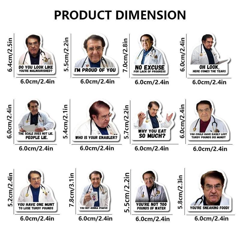 Doctor Funny Quote Pattern Magnet, 5 Counts 12pcs Inspirational Refrigerator Magnet, Kitchen Decoration for Home Office Dormitory