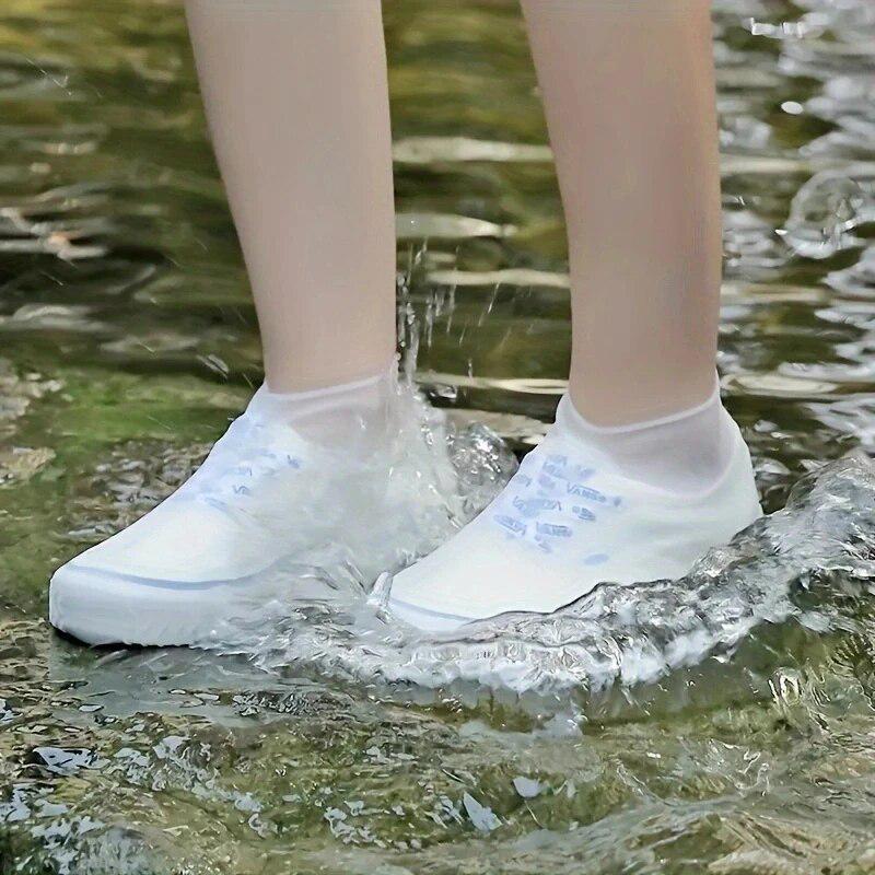 1 Pair Rubber Rain Boot Overshoes For Outdoor Use Silicone Waterproof Shoe Covers Rainy Day Shoe Cover Reusable Non Slip Rain Lightweight Resistance