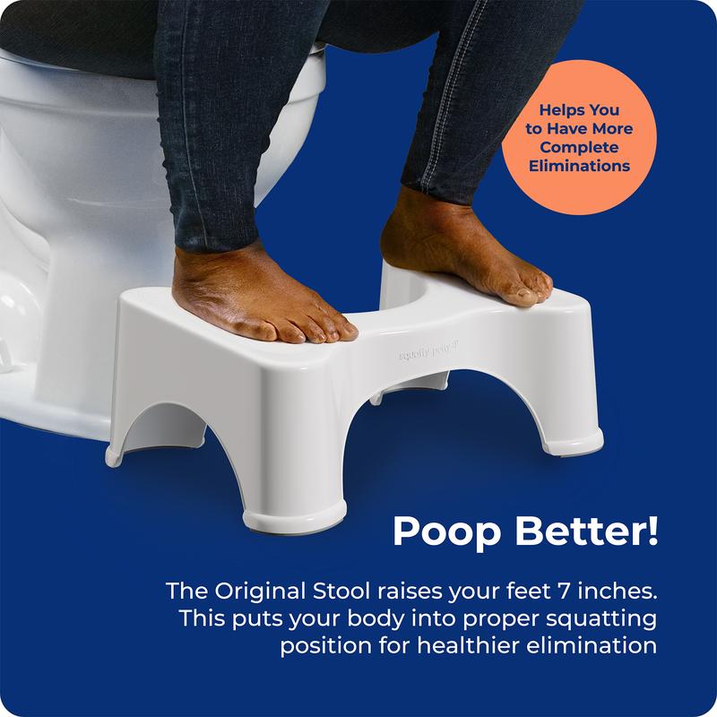 Squatty Potty - 7 Inch Original White Toilet Stool For Standard Height Toilets - Doctor Recommended - Relieves Bloating - Feel Lighter