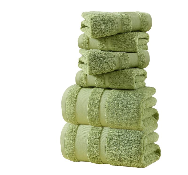 6-Piece Cotton Towel Set: 2 Square Towels (15x15 in), 2 Bath Towels (15x30 in), 2 Extra-Large Bath Sheets (30x60 in) - 100% Cotton