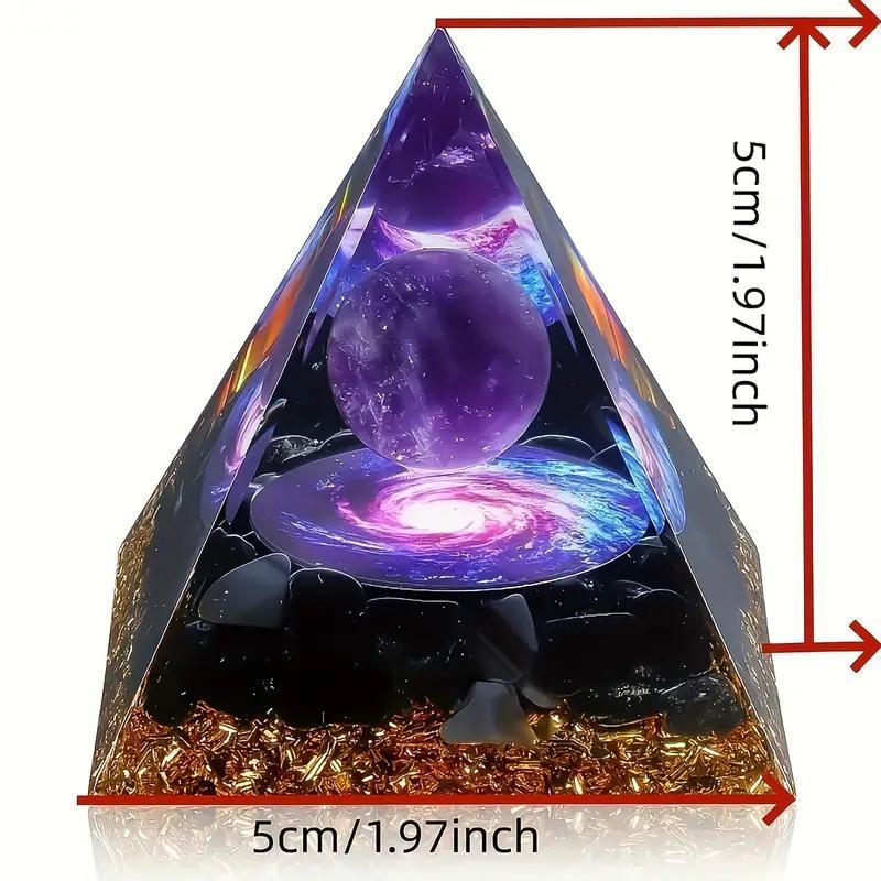 Creative Orgone Pyramid for Positive Energy, Desktop Decorative Ornament, Home Decor for Living Room Bedroom Office