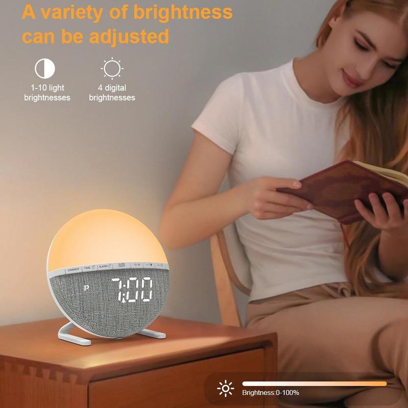 Sunrise Alarm Clock, 1 Count Digital Clock with Night Light, Modern Design Electronic Clock for Home Office, Home Decoration