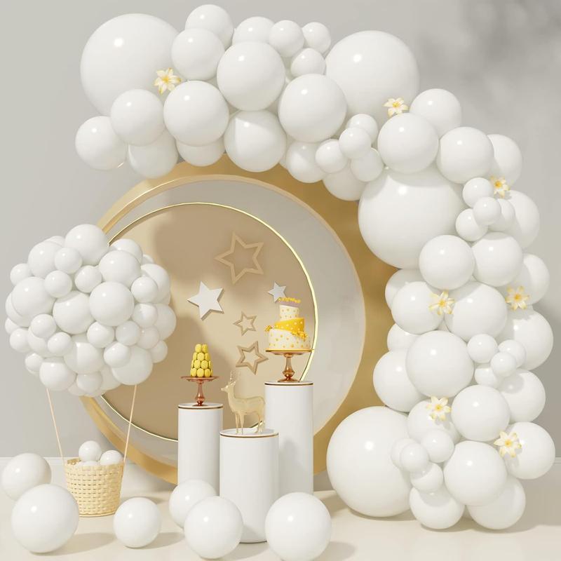 White Balloons 110 count White Balloon Garland Arch Kit 5 10 12 18 Inch Matte Latex White Balloons Different Sizes as  Shower Balloons Birthday Balloons Wedding Christmas Balloons Party Decorations