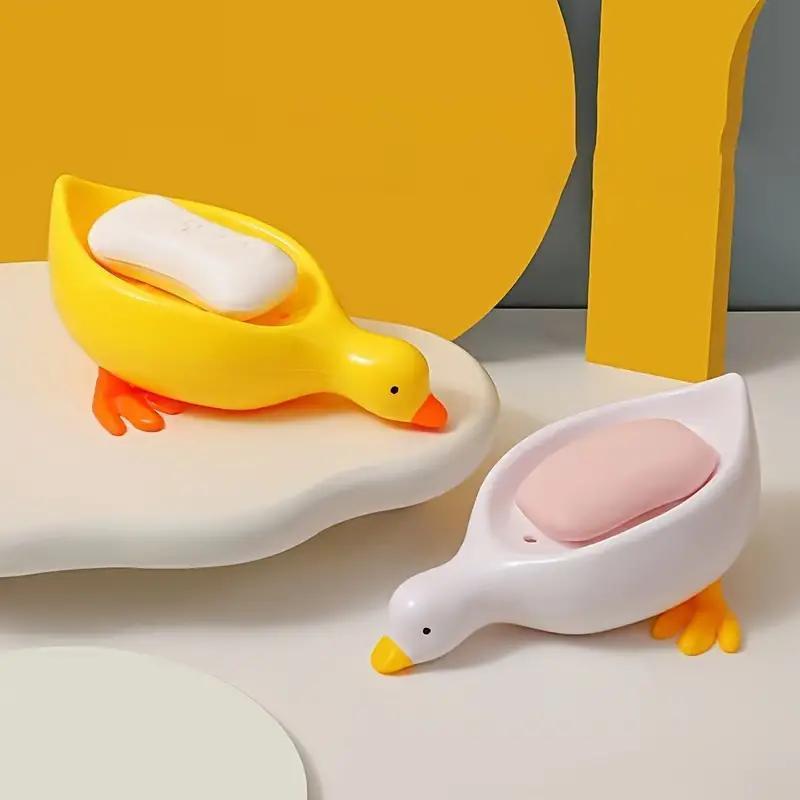 Duck Shaped Soap Dish, 1 Count Cute Soap Draining Holder,   Soap Storage Rack for Bathroom Kitchen Dormitory Hotel