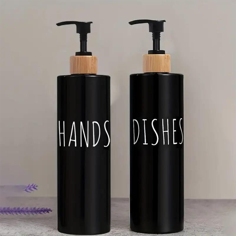 2pcs Round 500ml Refillable Empty Pump Bottle, Press Soap Liquid Dispenser, Portable Lotion Shampoo Shower Gel Subpackage Container For Home Bathroom And Travel