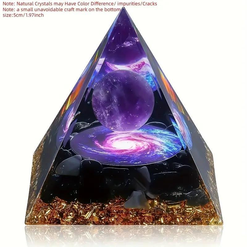 Creative Orgone Pyramid for Positive Energy, Desktop Decorative Ornament, Home Decor for Living Room Bedroom Office