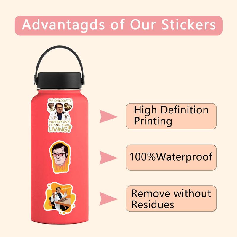 Dr. Now Sticker, 50pcs set Waterproof Self Adhesive Decor Paper, Decor Sticker for Gift Greeting Card Water Bottle Laptop Phone