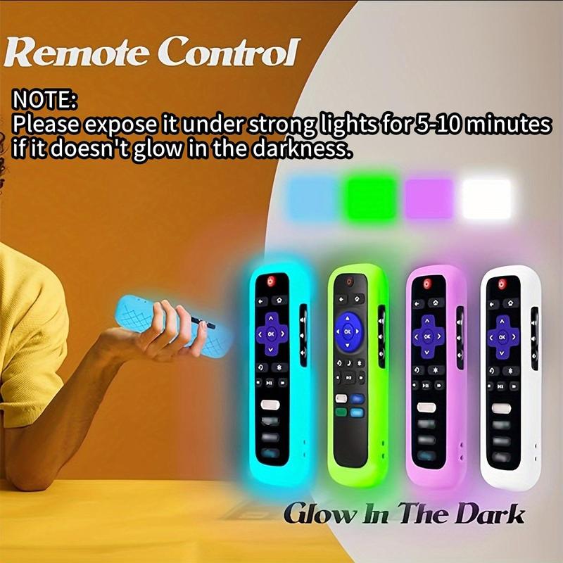 Glow in The Dark Silicone Remote Control Cover, 1 Count Soft Universal Remote Control Cover for TCL, Hisense, Remote Control Protector