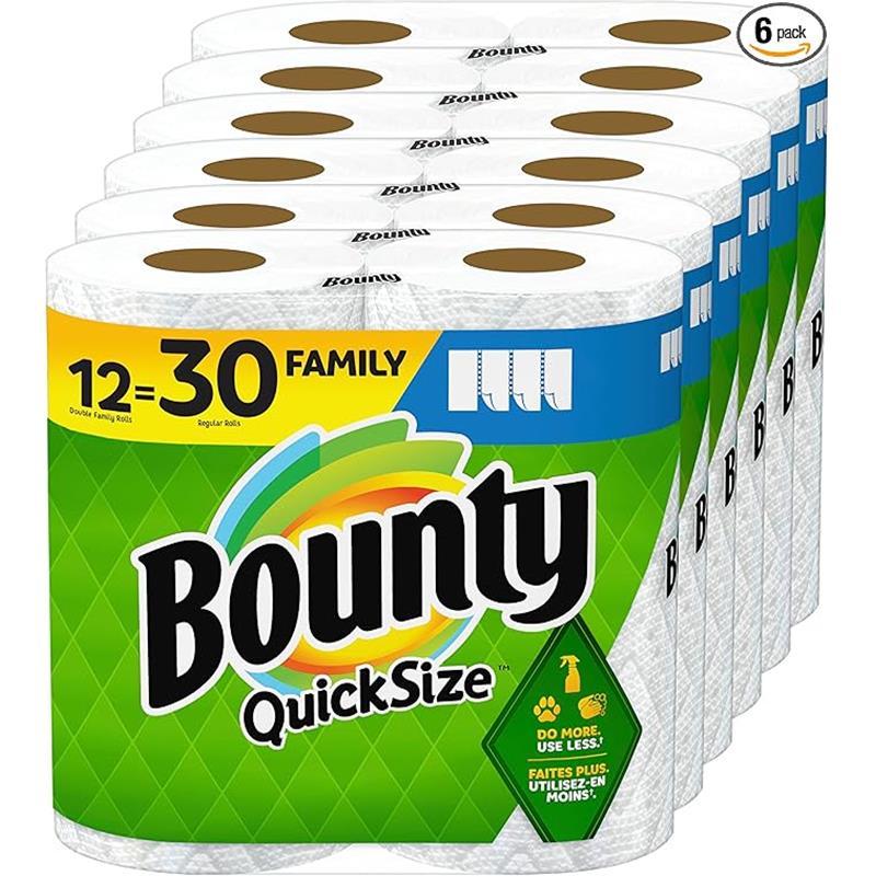 12 Pack Quick A-Size Paper Towels, White, 12 Family Rolls = 24 Regular Rolls For Kitchen and Household Paper Towels Toilet Wipes