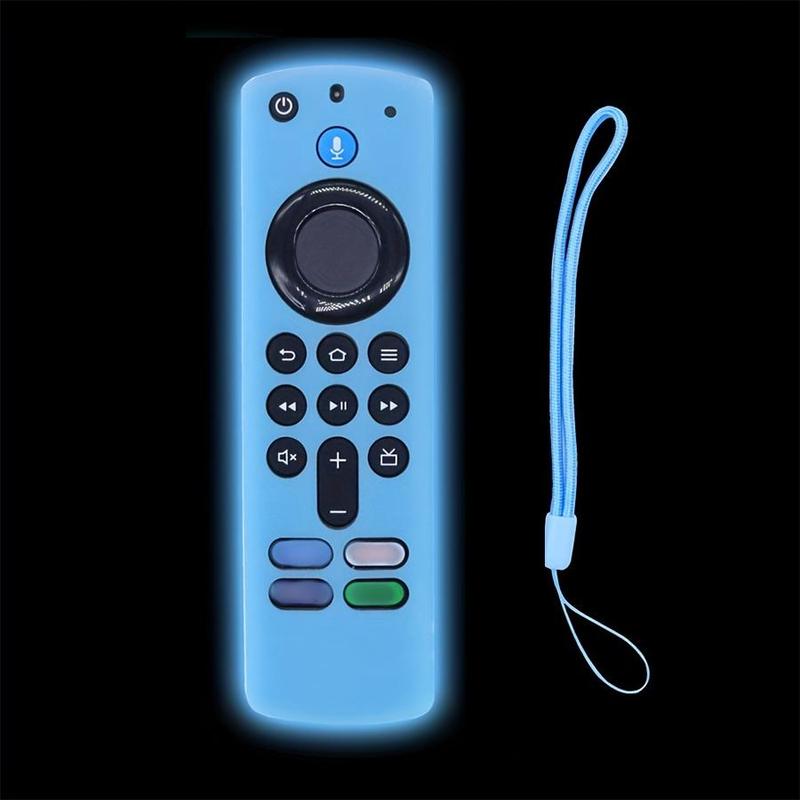 Glow in The Dark Remote Control Cover, Remote Control Case with Lanyard, Dustproof Remote Control Protector for Fire TV Stick 4K Lite Cube Controls