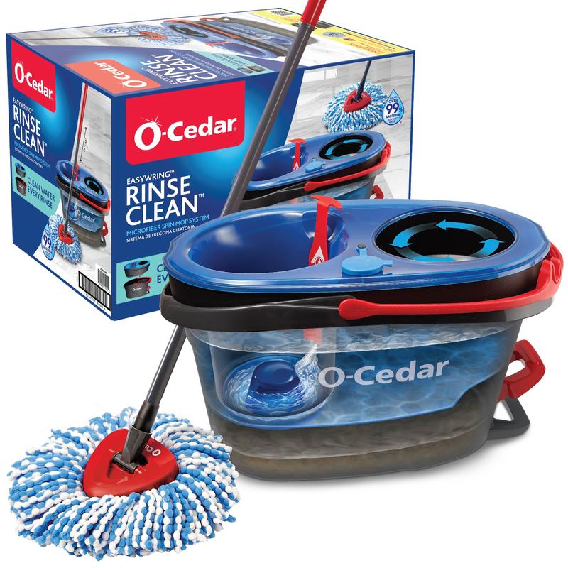 O-Cedar RinseClean Spin Mop & Bucket | Mop with Clean Water | Removes over 99% of Bacteria | Safe for All Hard Floors